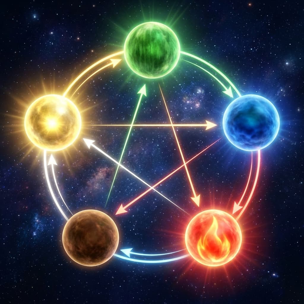 五行相生相克循环图