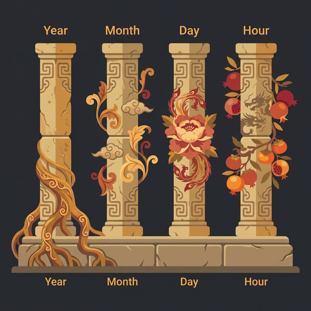 四柱八字结构示意图